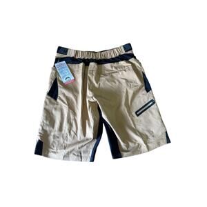 Zoic Ether Bike Shorts Mens Size L Tan Stretch Pockets Adjustable Waist